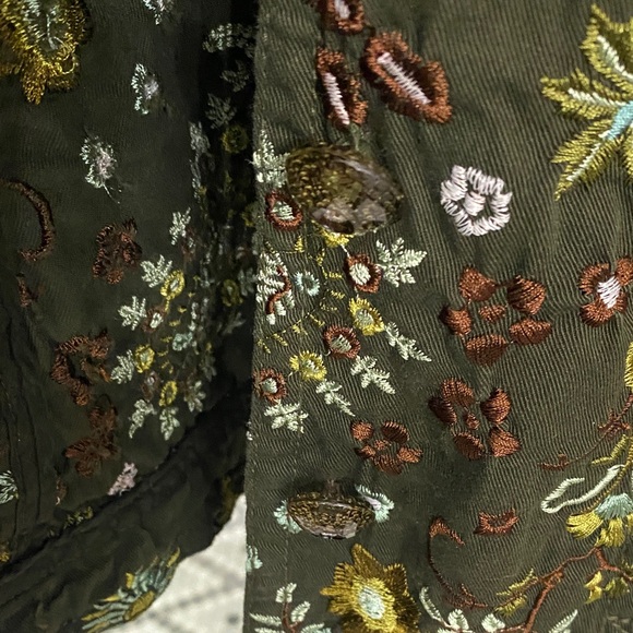 Johnny Was Olive Floral Embroidered Jacket - Picture 6 of 7